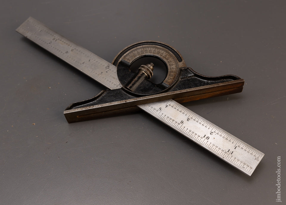 Antique Protractor Device STARRETT 12 Inch Protractor Square Fine - 109635 – Jim Bode Tools