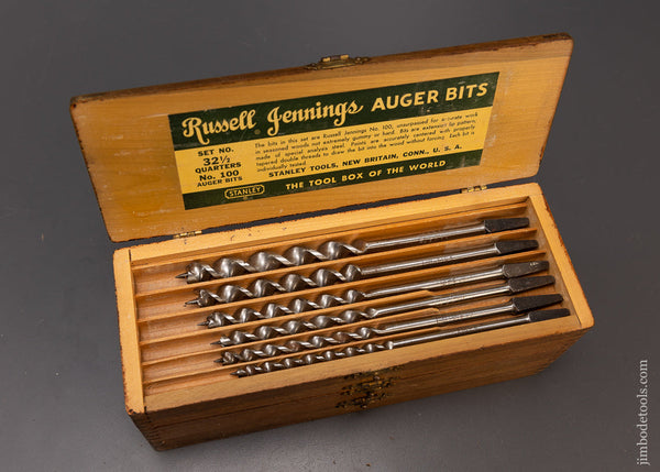 Complete Extra Fine Set of 13 RUSSELL JENNINGS Auger Bits in Original 3 Tiered Box - 109409