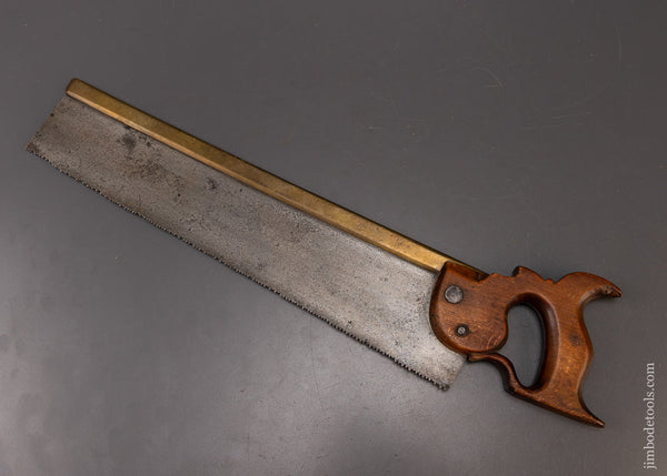 Early Riveted London Handle R. WILLIAMSON Brass Back Saw - 109457