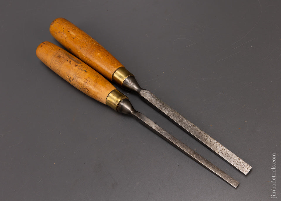 Good User Pair of MARPLES Boxwood Handle Mortise Chisels 109473 Jim