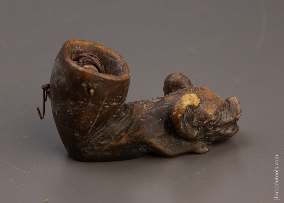 Incredible Carved Soap Stone Figural Sumitsubo Ink Line - 109624