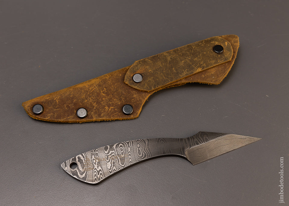 Mint Unused BLUE SPRUCE TOOL WORKS Damascus Marking Knife - 109650