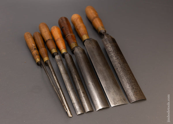 Fine Set of 7 Crank Neck Paring Gouges by BUCK BROS. - 109679 – Jim ...