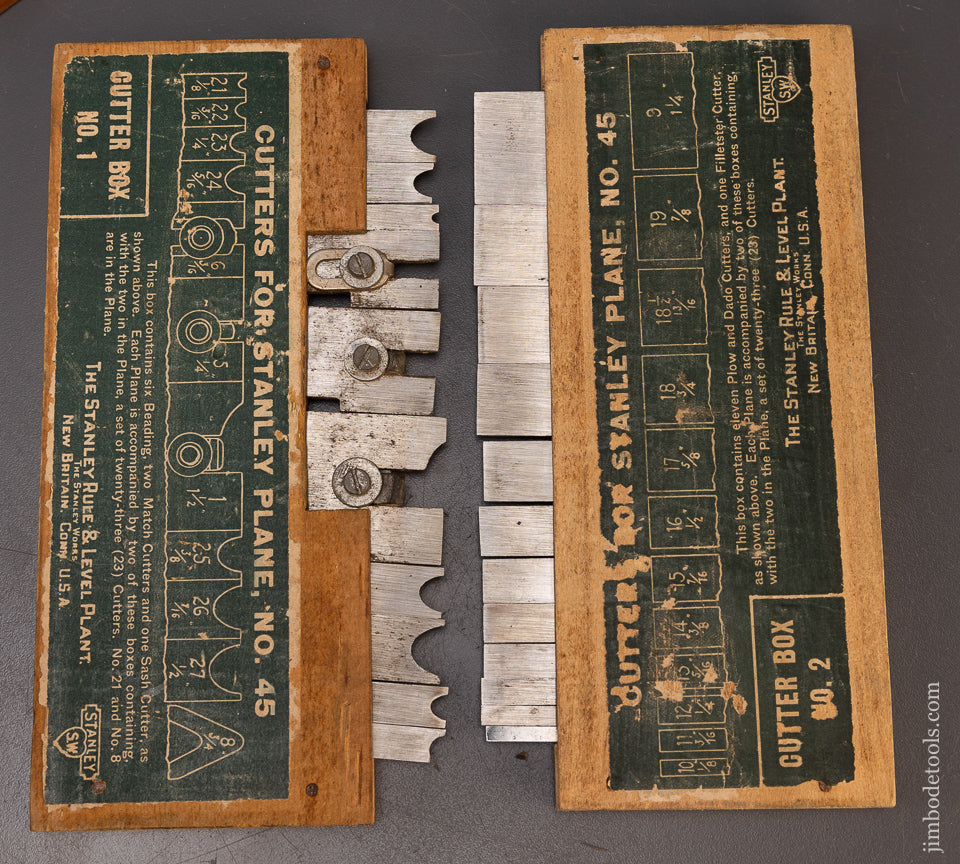 100% Complete & Mint STANLEY No. 45 Combination Plow Plane in Original Box - 109733