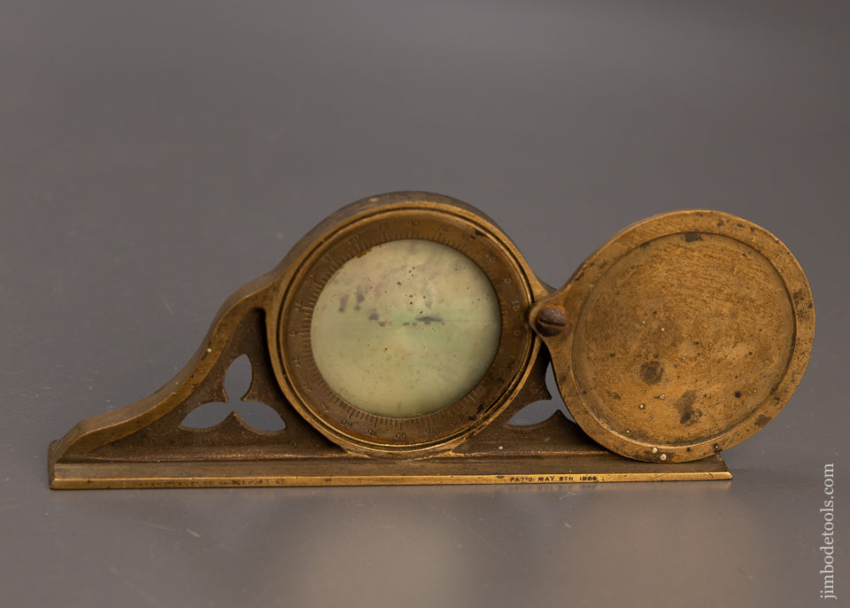 Drop Dead Stunning PATENT LEVEL CO. BRIDGEPORT CT Mantle Clock Level with Swingaway Cover Circa 1866 - 109742