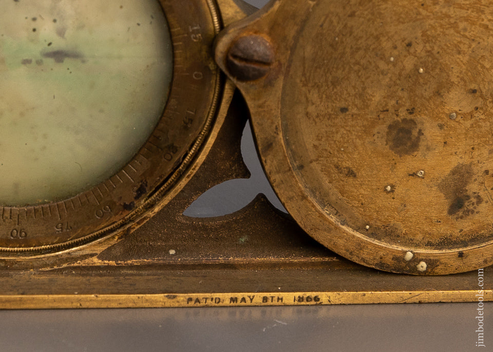 Drop Dead Stunning PATENT LEVEL CO. BRIDGEPORT CT Mantle Clock Level with Swingaway Cover Circa 1866 - 109742