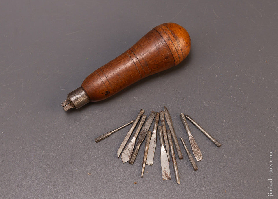 H. AIKEN PATENT Applewood Tool Handle with 13 Bits Fine - 109790