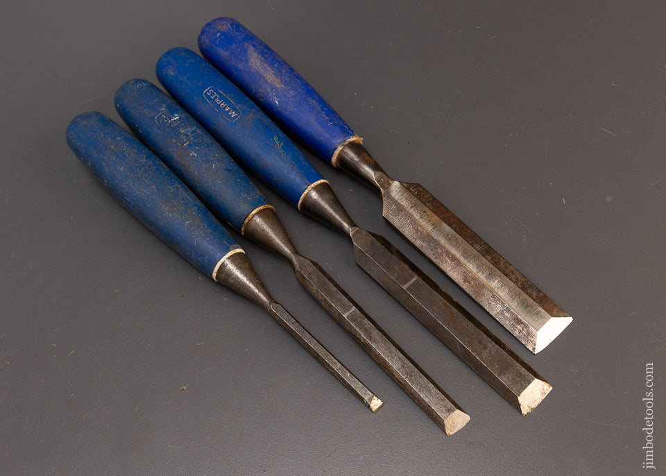 Blue Chisel Implement Fine Set of 4 MARPLES BLUE CHIP Bevel Edge Chisels -109799 – Jim Bode Tools