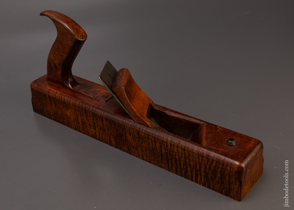 Rare Tiger Maple Skewed Jack Plane by LEON ROBBINS N.E. TOOL WORKS - 109802