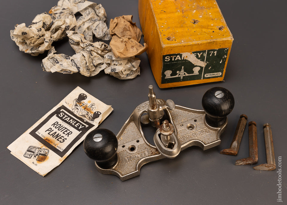 Jim Router STANLEY No. 71 Router Plane 100% Complete Near Mint in Original Box ...