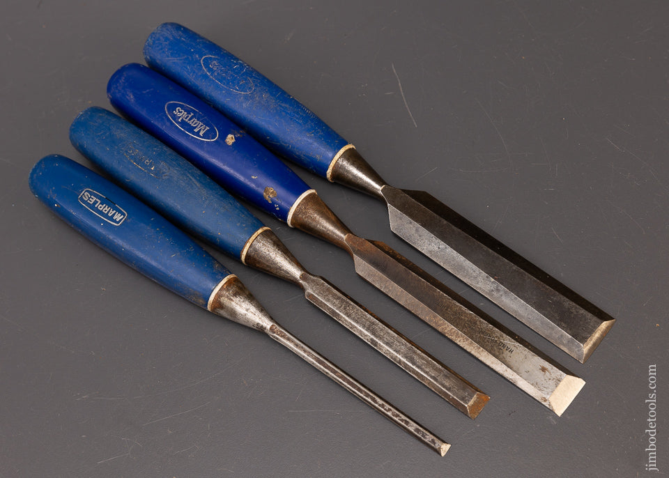 Fine Set of 4 MARPLES BLUE CHIP Bevel Edge Chisels - 109933