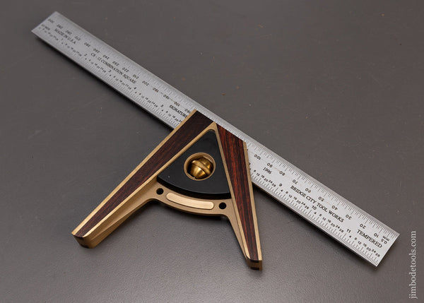 BRIDGE CITY TOOL WORKS No. CS-12 Rosewood Combination Square 12 Inch Near Mint - 110004