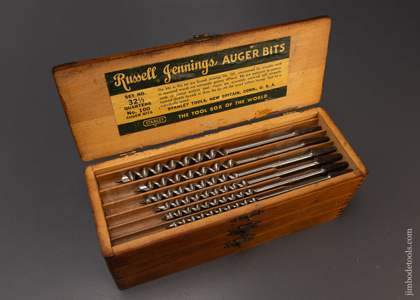 Complete Extra Fine Set of 13 RUSSELL JENNINGS Auger Bits in Original 3 Tiered Box - 110029