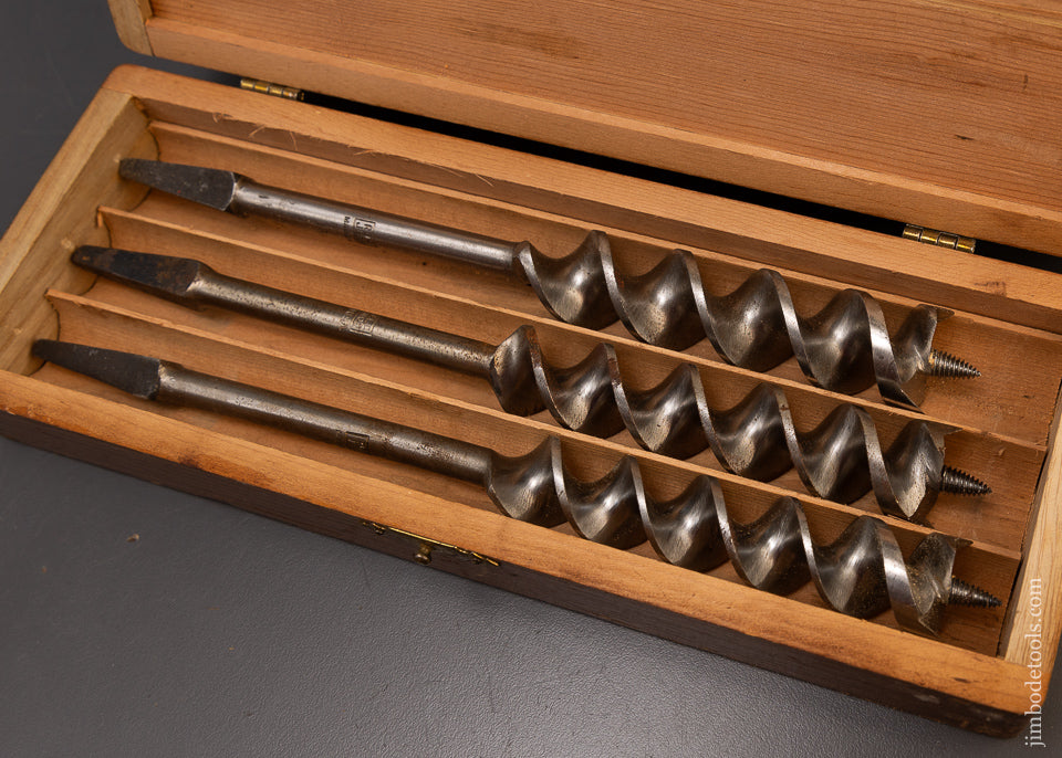 Complete Extra Fine Set of 13 RUSSELL JENNINGS Auger Bits in Original 3 Tiered Box - 110032