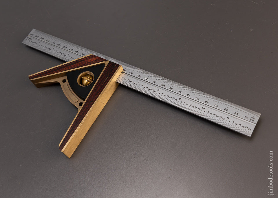 BRIDGE CITY TOOL WORKS No. CS-12 Rosewood Combination Square 12 Inch Near Mint - 110004