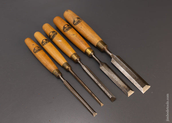 Set of 5 MARPLES Boxwood Handled Bench Chisels - 110059