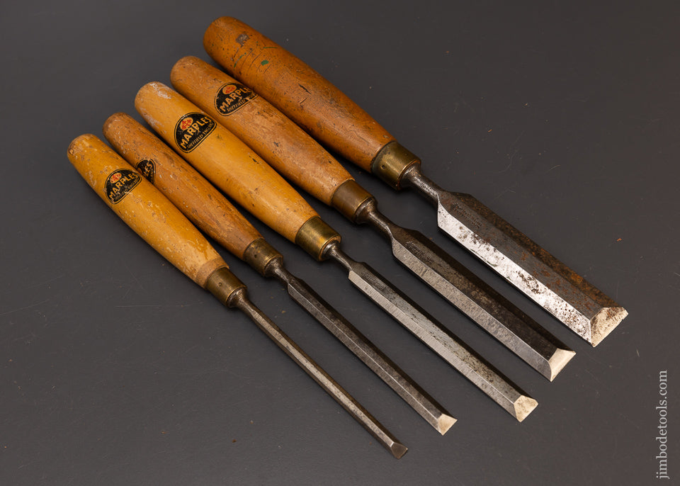 Set of 5 MARPLES Boxwood Handled Bench Chisels - 110060