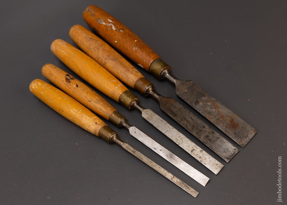 Set of 5 MARPLES Boxwood Handled Bench Chisels - 110060