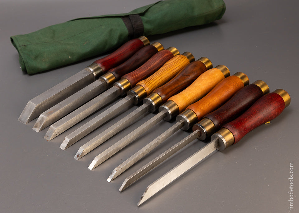 Stunning Set of 9 Modern Pig Sticker Mortise Chisels - 110106
