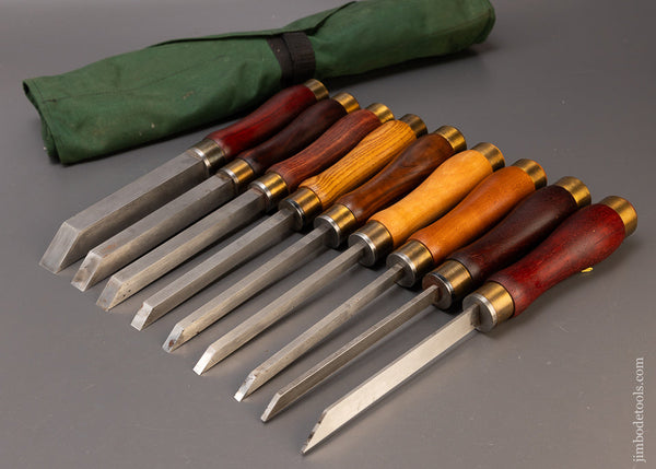 Stunning Set of 9 Modern Pig Sticker Mortise Chisels - 110106