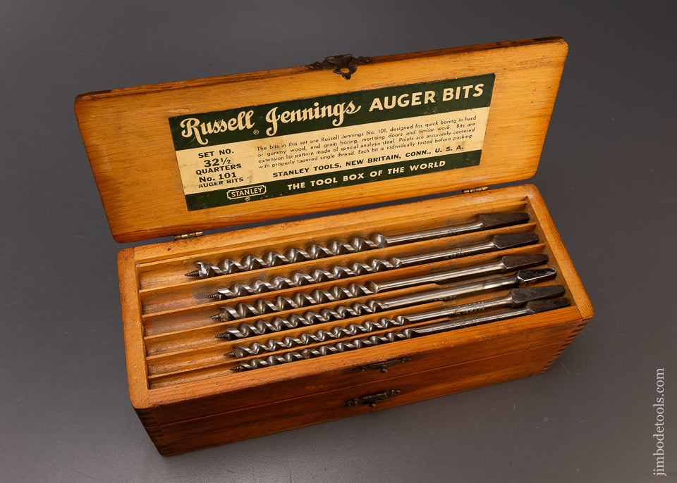 Fast Boring Set of RUSSELL JENNINGS Bits with Coarse Pilot Screws No. 101 - 110122