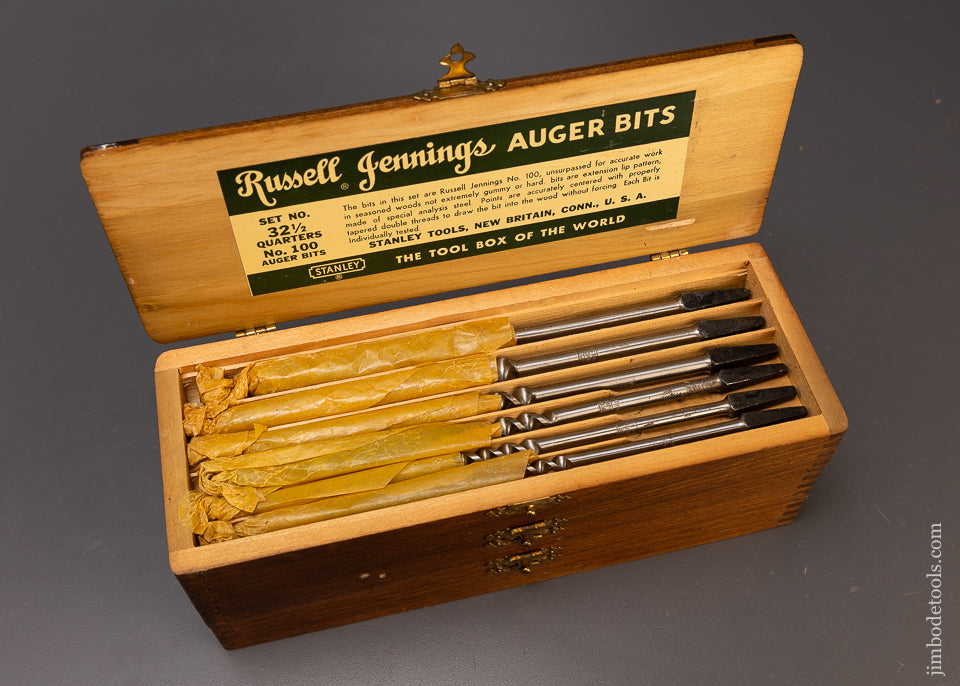 Complete Extra Fine Set of 13 RUSSELL JENNINGS Auger Bits in Original 3 Tiered Box - 110144