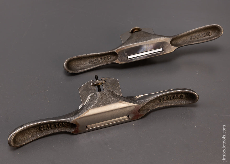 Mint Pair of CLIFTON Flat & Round Bottom Spokeshaves Unused - 110189