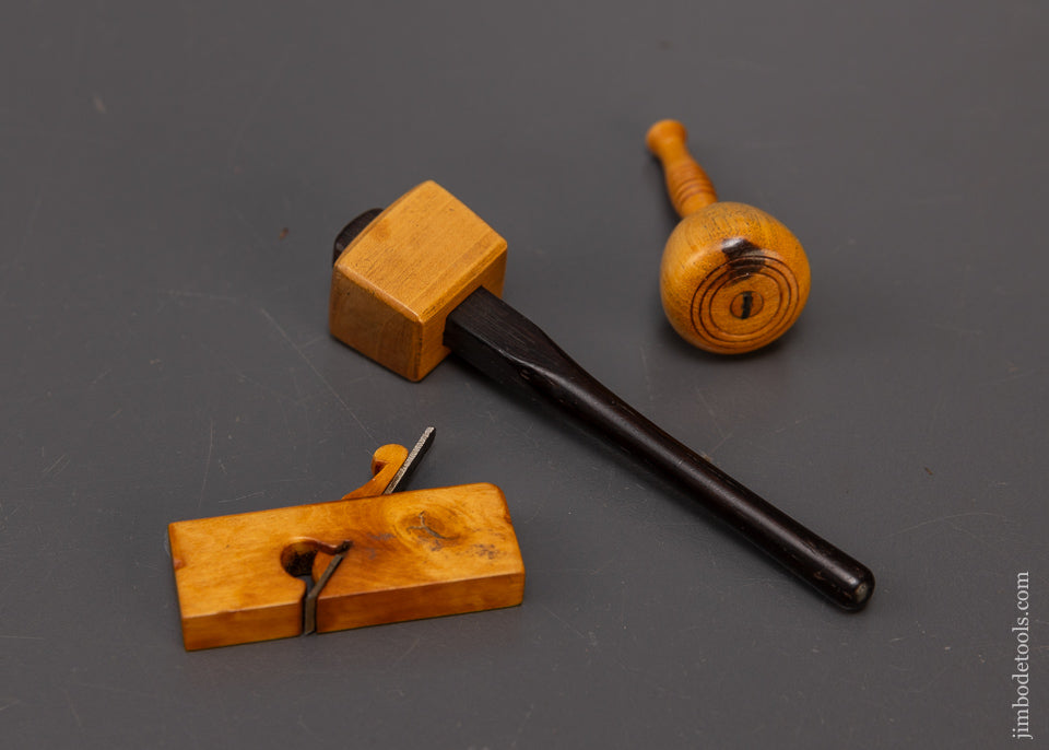 Miniature Boxwood & Ebony Tools 1 5/8 to 3 3/8 Inches Long - 110319