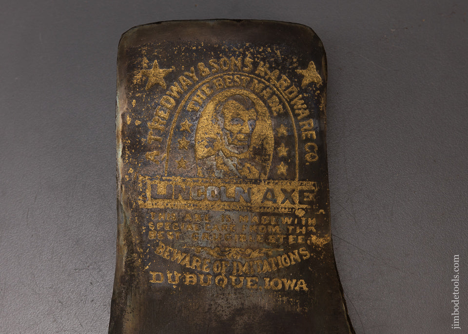 Really Special A. TREDWAY & SONS Embossed LINCOLN AXE - 110326