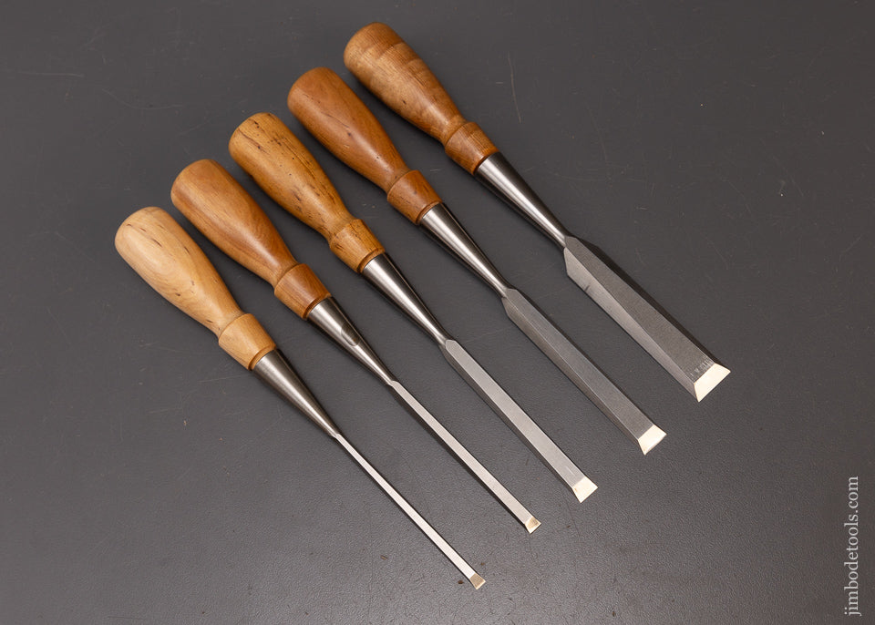 Minty Set of 5 LIE NIELSEN Bevel Edge Chisels 110331 AS OF JAN 27