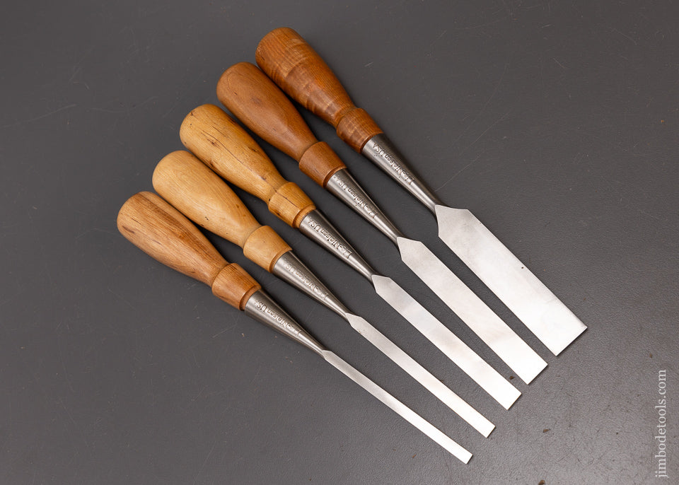 Minty Set of 5 LIE NIELSEN Bevel Edge Chisels - 110331