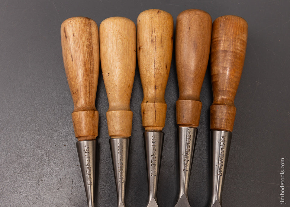 Minty Set of 5 LIE NIELSEN Bevel Edge Chisels - 110331