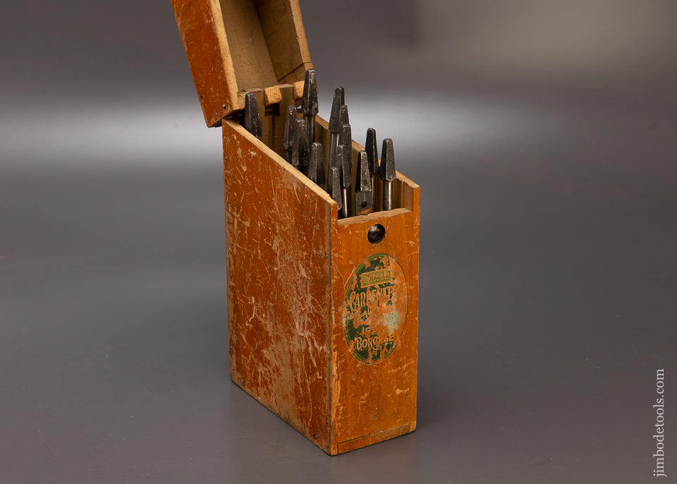 Near Mint Complete Set of 13 IRWIN Bits in Original Push Button Box - 110375