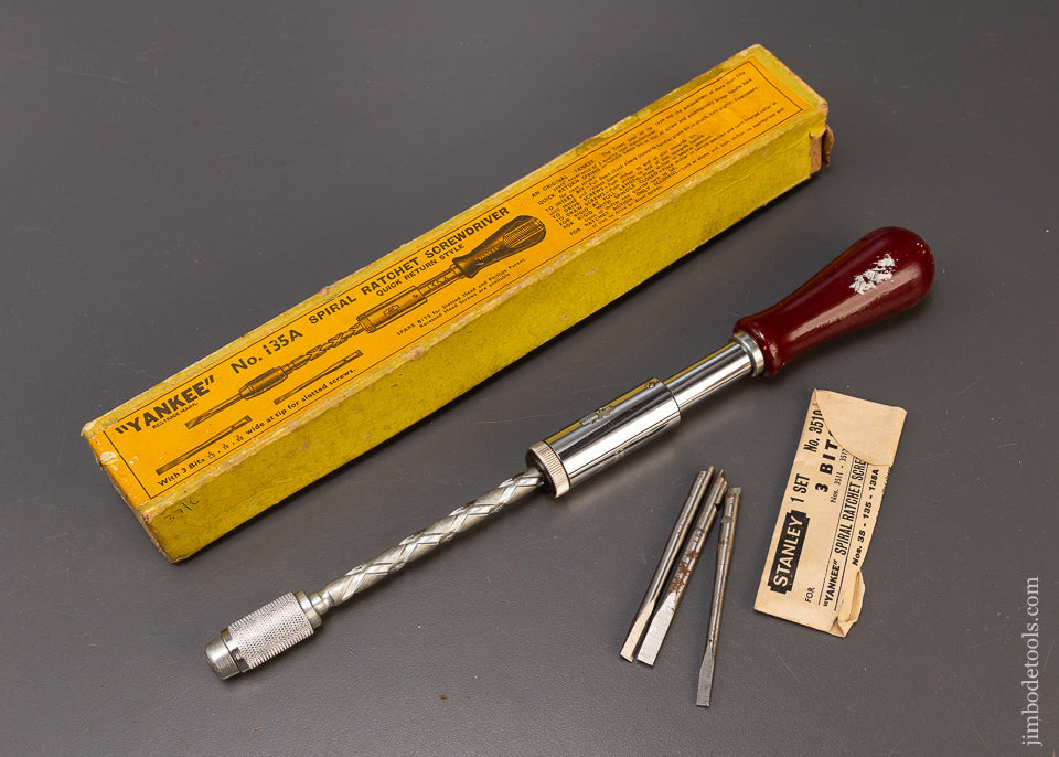 Mint in Box YANKEE NO. 135A Spiral Ratchet Screw Driver with 3 Bits - 110461