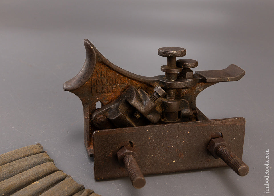 Rare HOWKINS PATENT Model B Plow Plane with 15 Cutters - 110465