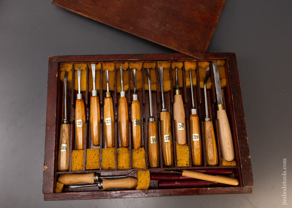 Fine Set of 18 Carving Tools in Custom Box - 110466