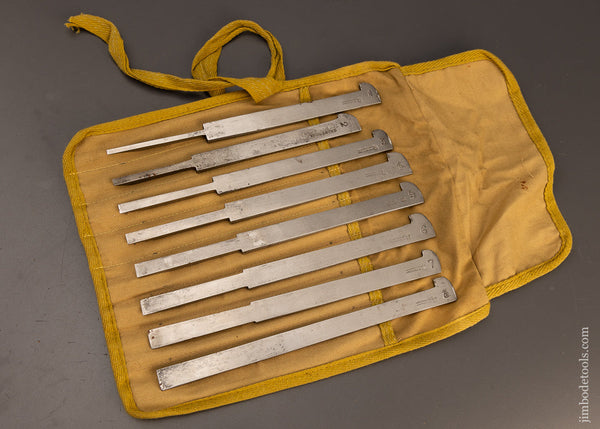 Great Complete Set of 8 Plow Plane Irons by G.F. JOHNSON SHEFFIELD - 110497
