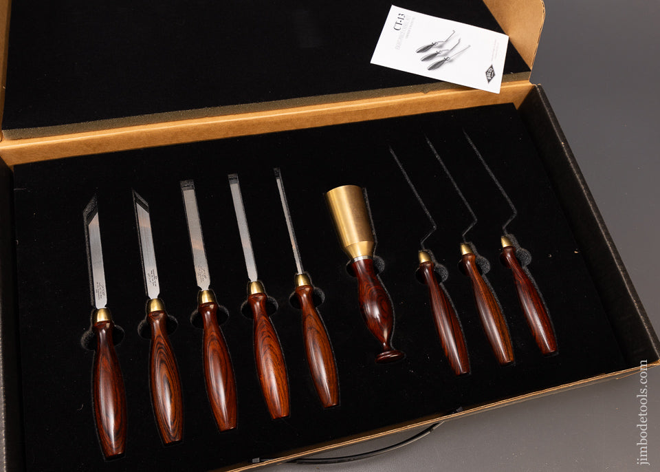 BRIDGE CITY TOOL WORKS CT-13 Nine Piece Chisel Set MINT in Original Presentation Box - 110515