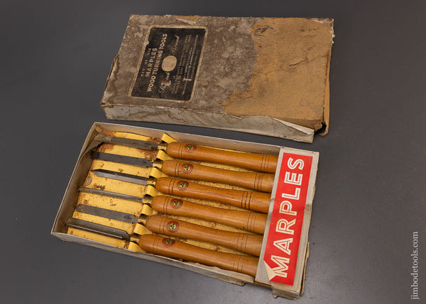 MARPLES Set of 6 Wood Turning Tools Near Mint in Box - 110589