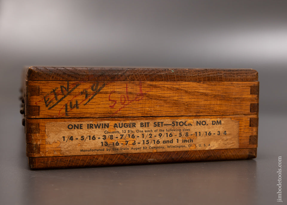 Complete Set of 13 IRWIN Auger Bits MINT in Original Box - 110643
