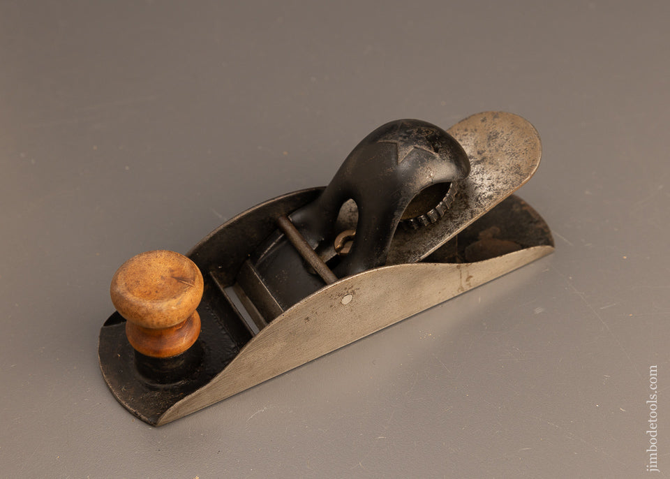 Rare Type 1 STANLEY No. 120 Block Plane with Solid STAR CAP Ca. 1876-78 - 110686