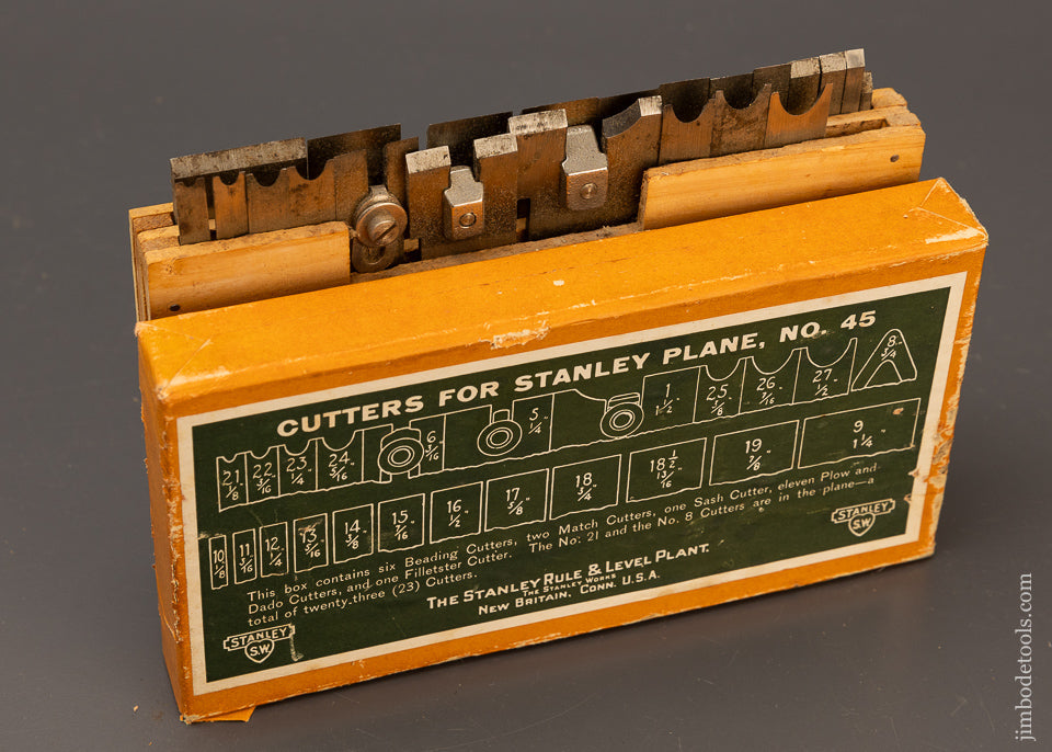 Near Mint & 100% Complete STANLEY No. 45 Combination Plane in Original Box - 110695