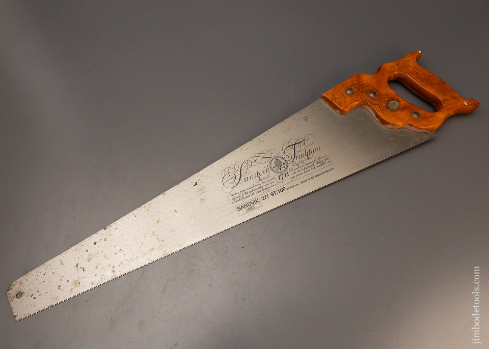 New Old Stock SANDVIK No. 277 Hand Saw Unused - 110698