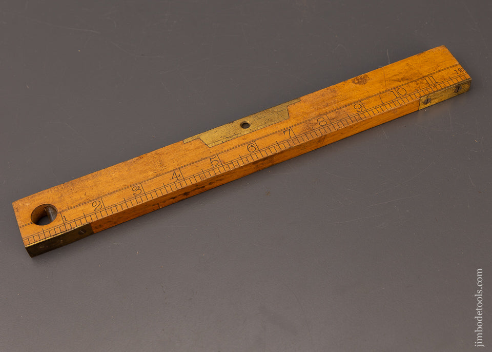 Thick, Solid Boxwood Rule with Plumb & Level HOCKLEY ABBY Fine 12 Inch - 110744