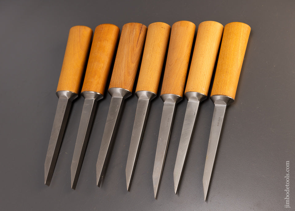 Dead Mint Set of 7 RAY ILES Pig Sticker Mortise Chisels - 110763