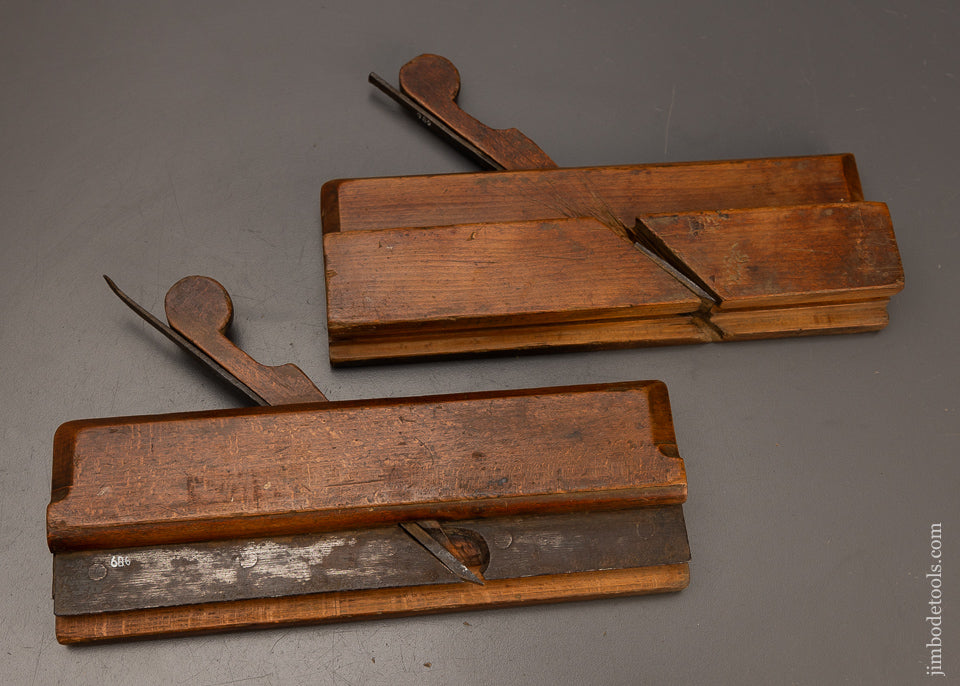 Extremely Rare 18th Century Pair of Tongue & Groove Planes by H. NILES - 110766