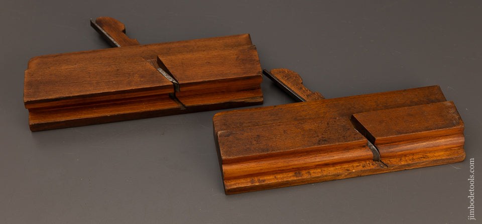 Rare Matched Pair of Fenced Table Joint Moulding Planes Marked GREENFIELD TOOL CO. & HAMMACHER SCHLEMMER - 110767