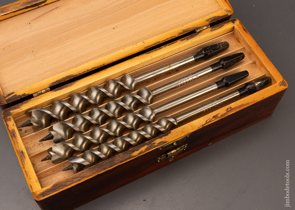 Complete Extra Fine Set of 13 RUSSELL JENNINGS Auger Bits in Original 3 Tiered Box - 110801