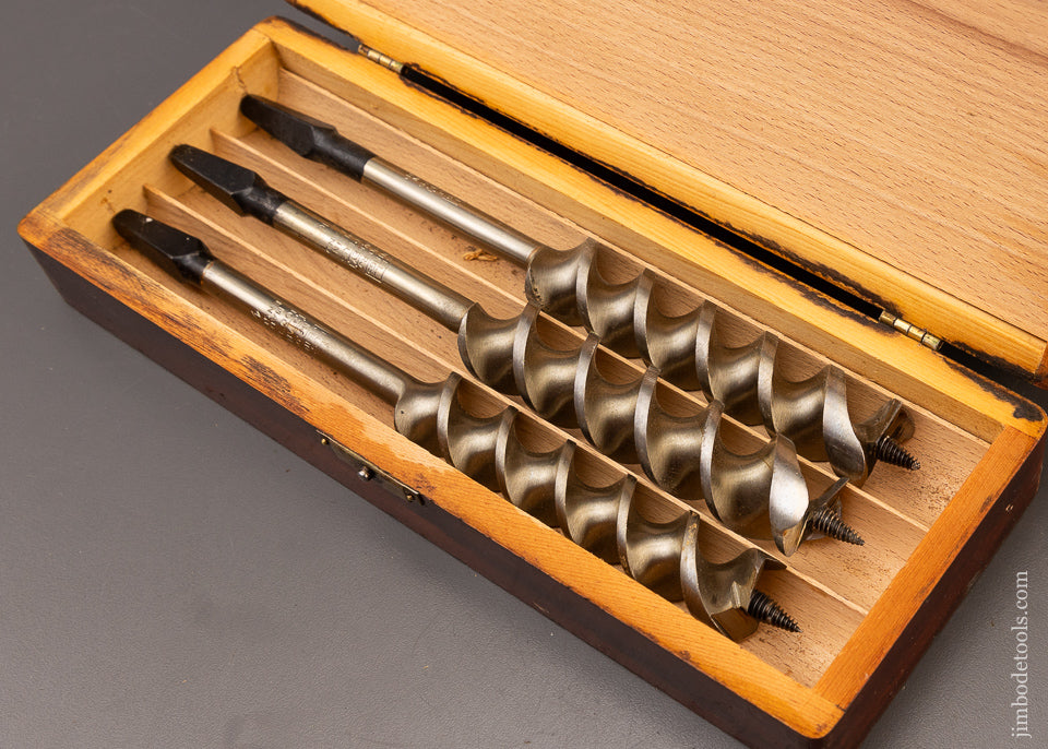 Complete Extra Fine Set of 13 RUSSELL JENNINGS Auger Bits in Original 3 Tiered Box - 110801