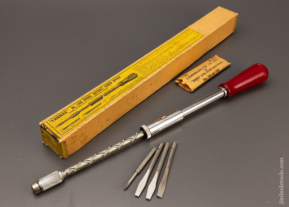 STANLEY No. 131A Drill with 4 Bits Mint In Original Box - 110813